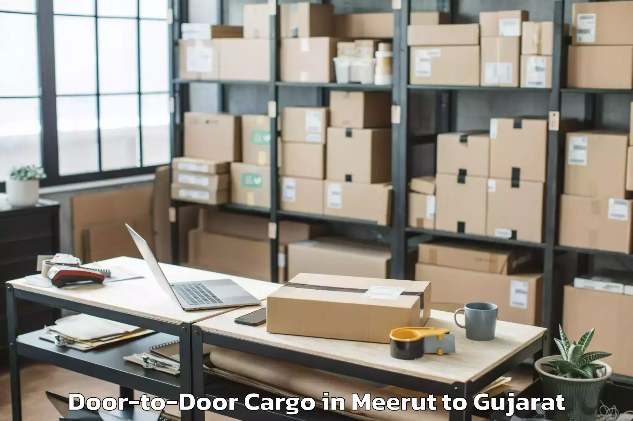 Book Meerut to Lavad Door To Door Cargo Online